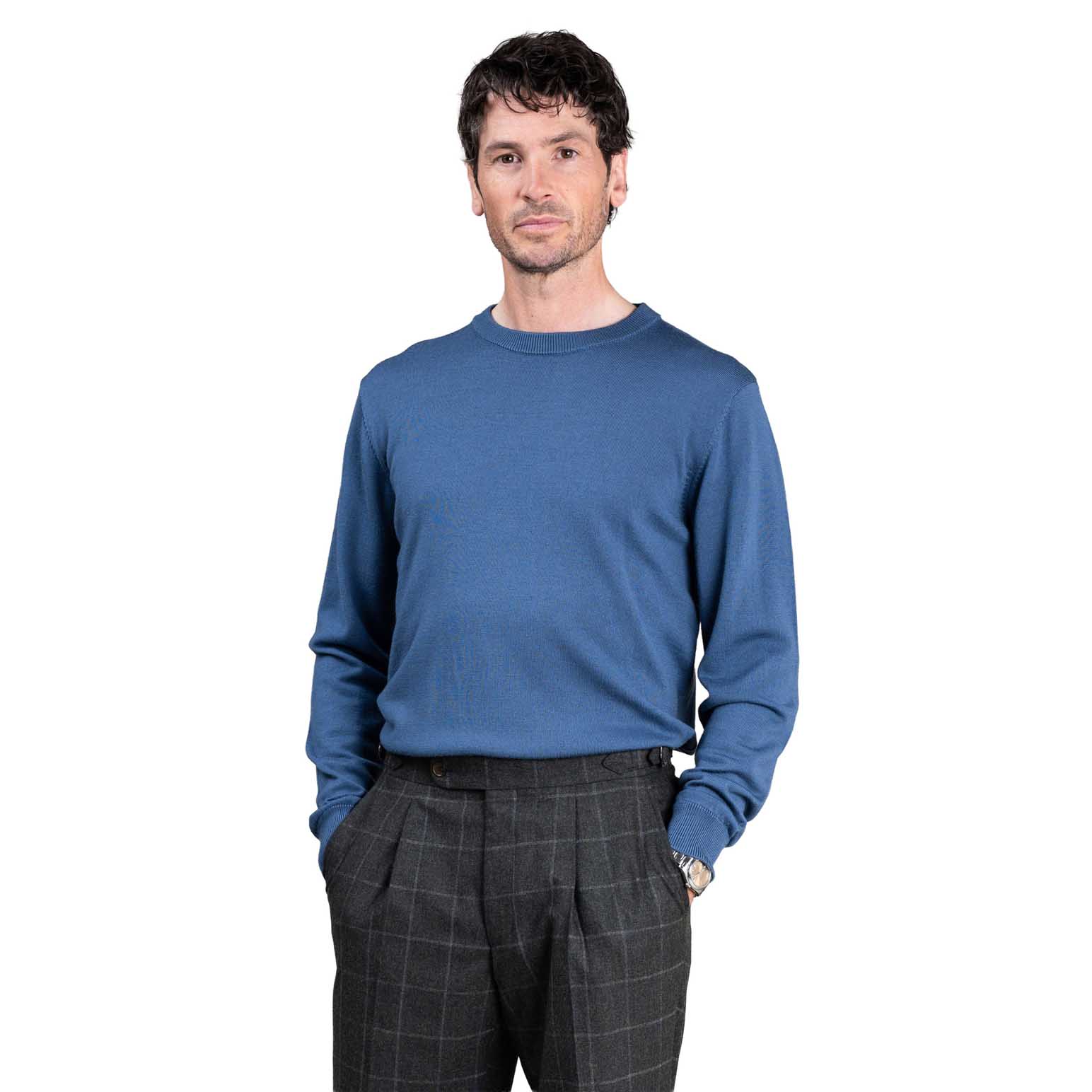Rembrandt Naseby Vintage Blue Crew Neck Jersey